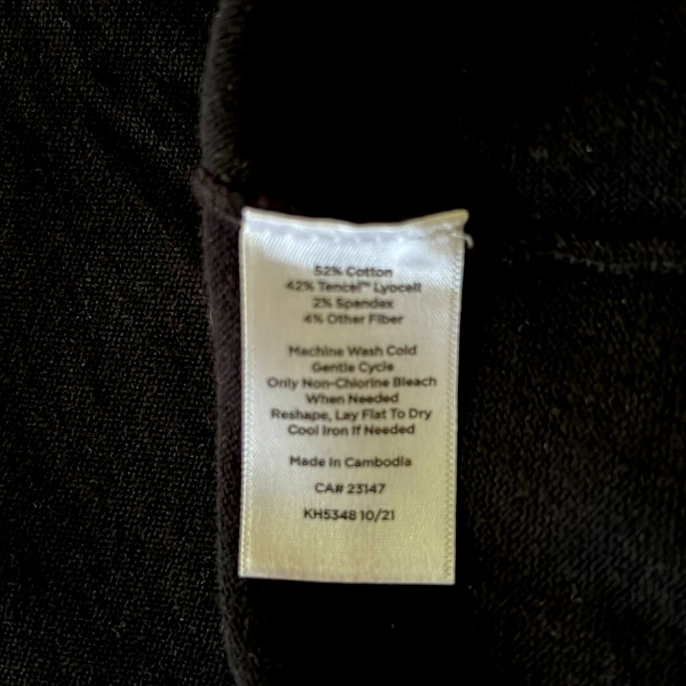 Talbots Scalloped Edge Black Lightweight Cardigan -XL - Picture 5 of 5